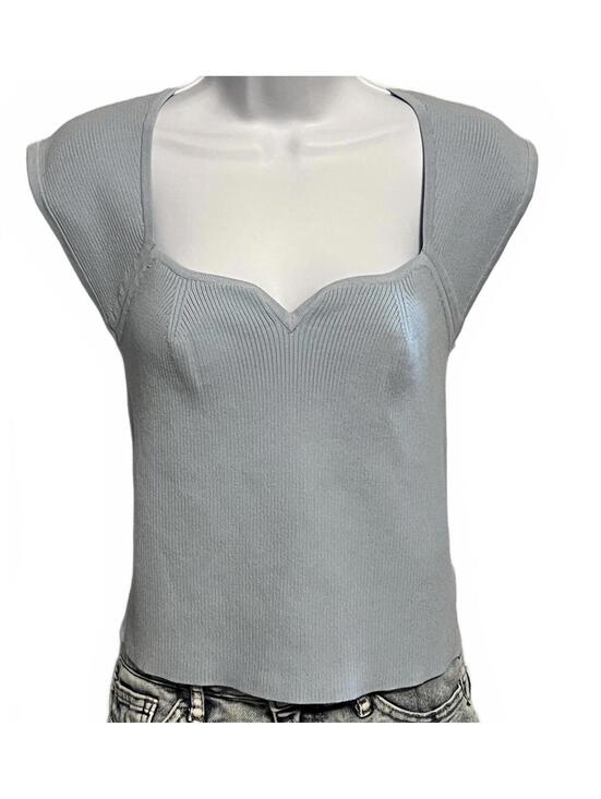 House of Harlow 1960 Tops - NWT House of Harlow 1960 Ribbed Sweetheart Cap Sleeve Knit Crop Sweater Top Med